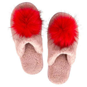 Red Puff Slippers